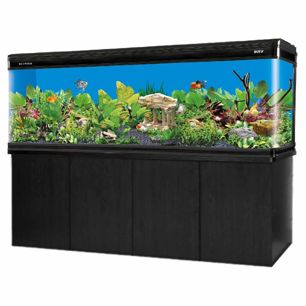 Acuario con esquinas curvas, LZ-1500 negro, aprox 520l