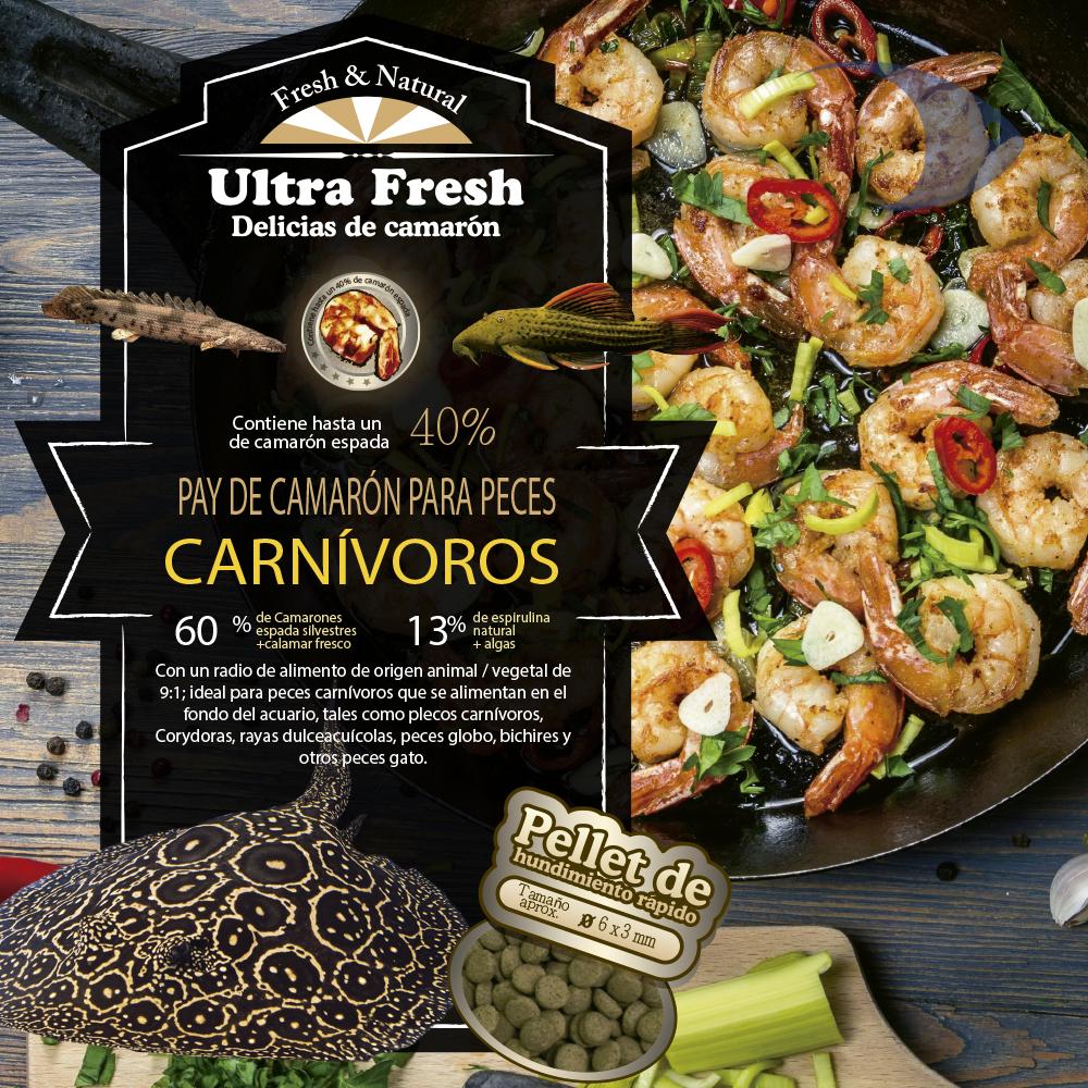 Alimento Ultrafresh para Peces Carnívoros Shrimp Pie 330 ml/130 g
